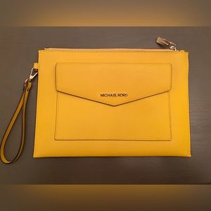 Michael Kors wristlet/clutch bright yellow